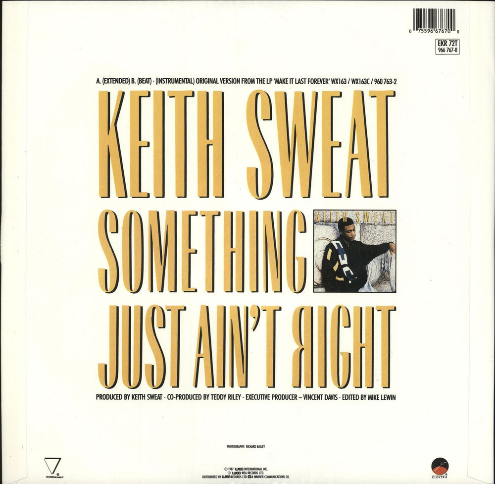 Keith Sweat Something Just Ain't Right UK 12" vinyl single (12 inch record / Maxi-single) 075596676700