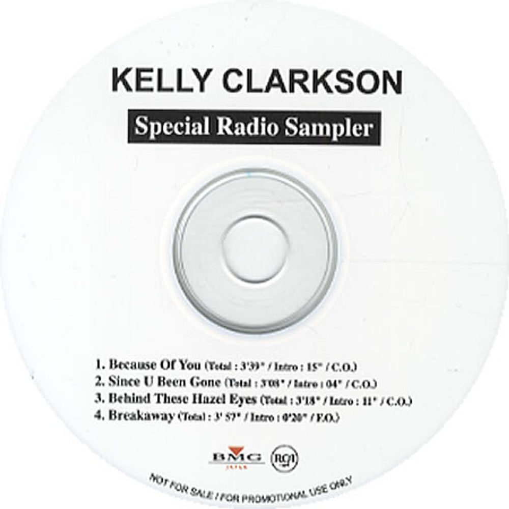 Kelly Clarkson Special Radio Sampler Japanese Promo CD-R acetate KCRCRSP346992