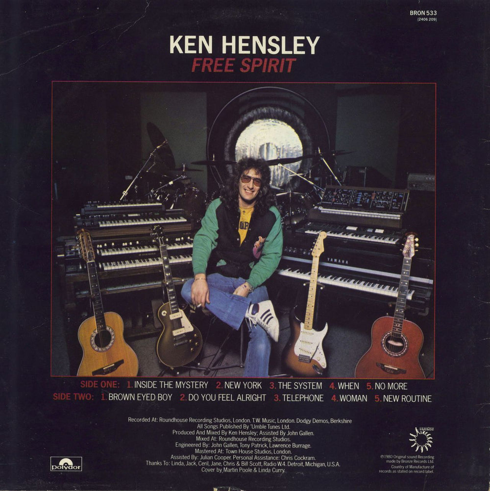 Ken Hensley Free Spirit - Autographed UK vinyl LP album (LP record)