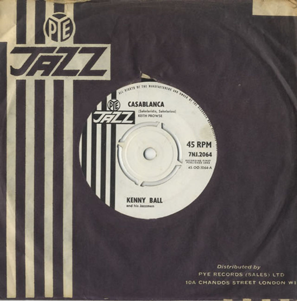 Kenny Ball Casablanca UK 7" vinyl single (7 inch record / 45) 7NJ.2064