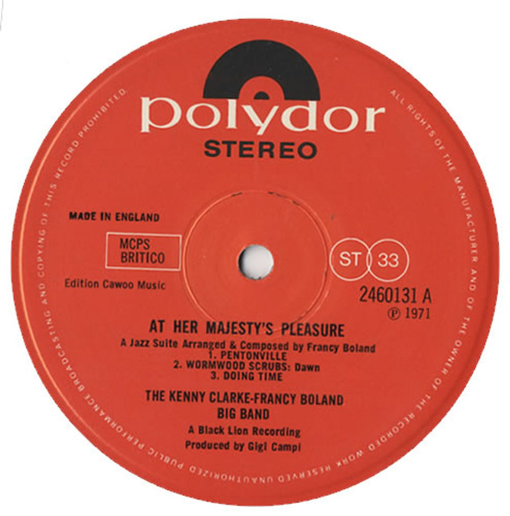 Kenny Clarke - Francy Boland Big Band At Her Majesty's Pleasure UK vinyl LP album (LP record) KBALPAT442270