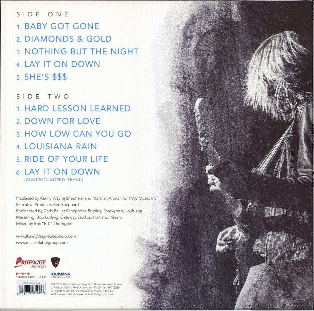 Kenny Wayne Shepherd Lay It On Down - Blue Vinyl UK vinyl LP album (LP record) 819873015024