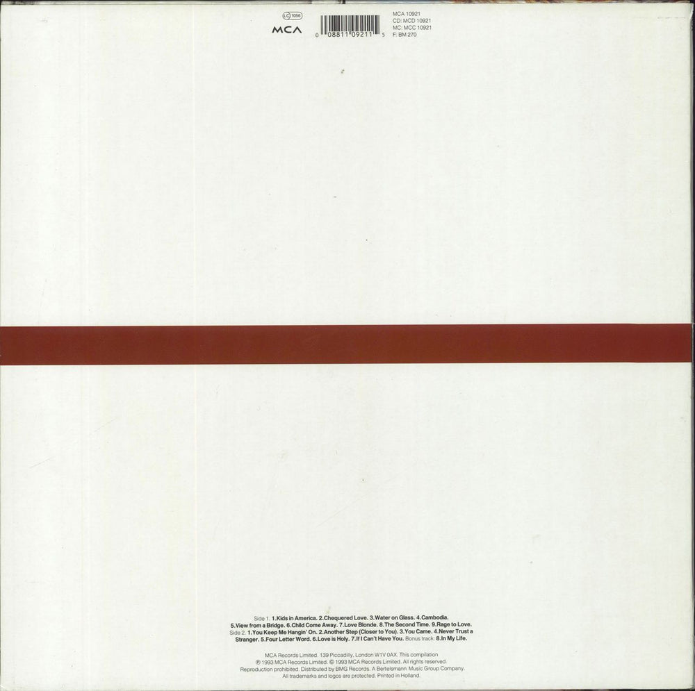 Kim Wilde The Singles Collection 1981-1993 Dutch vinyl LP album (LP record) 008811092115