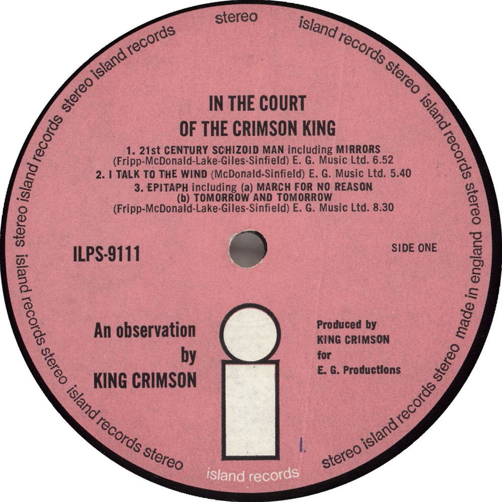 King Crimson In The Court Of The Crimson King - 1st - G UK vinyl LP album (LP record) KNCLPIN586073