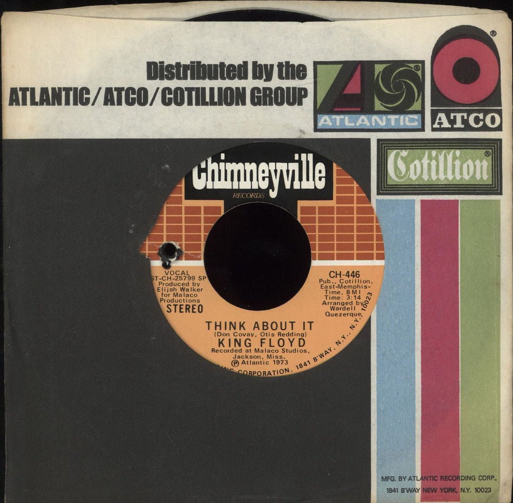 King Floyd Think About It US 7" vinyl single (7 inch record / 45) CH-446