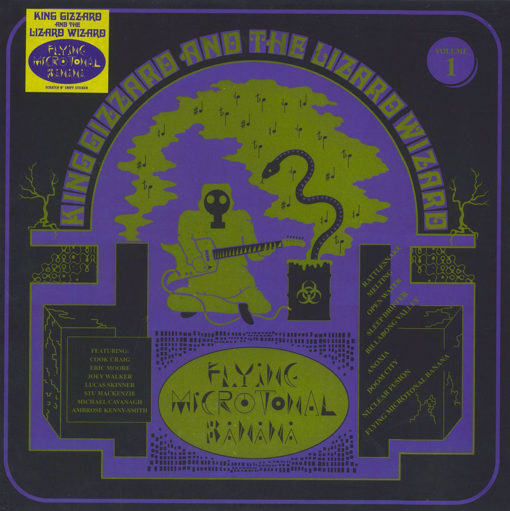 King Gizzard And The Lizard Wizard Flying Microtonal Banana - Yellow Vinyl UK vinyl LP album (LP record) HVNLP136