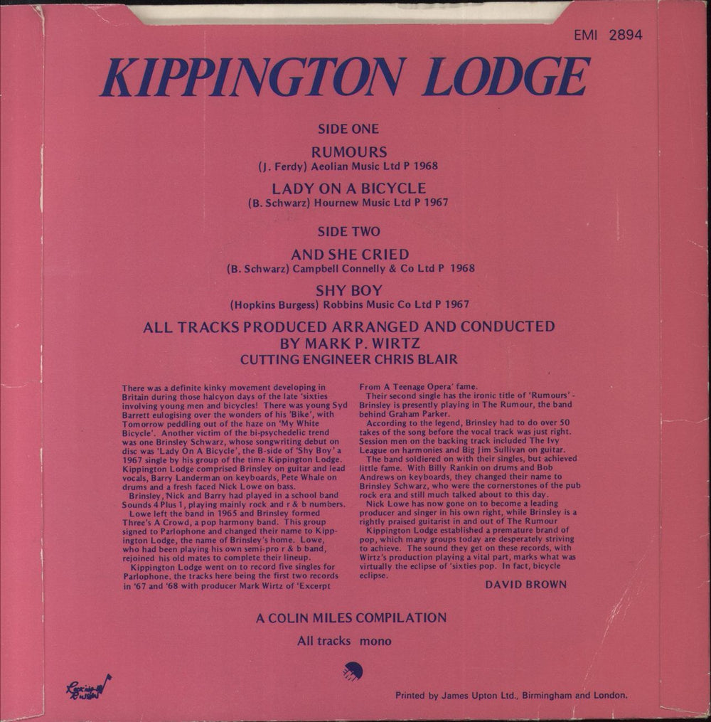 Kippington Lodge Kippington Lodge UK 7" vinyl single (7 inch record / 45)