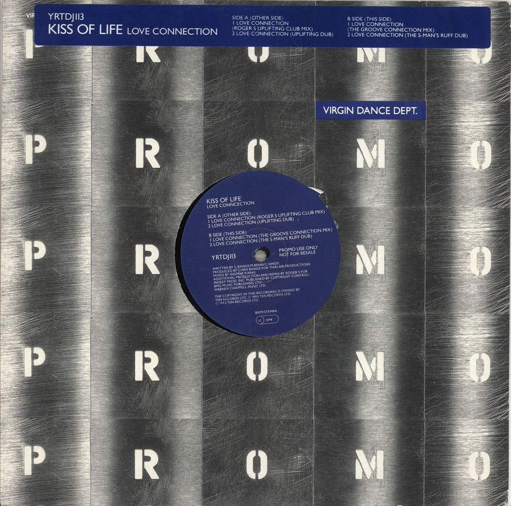 Kiss Of Life Love Connection UK Promo 12" vinyl single (12 inch record / Maxi-single)