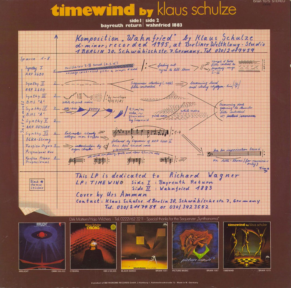 Klaus Schulze Timewind German vinyl LP album (LP record)