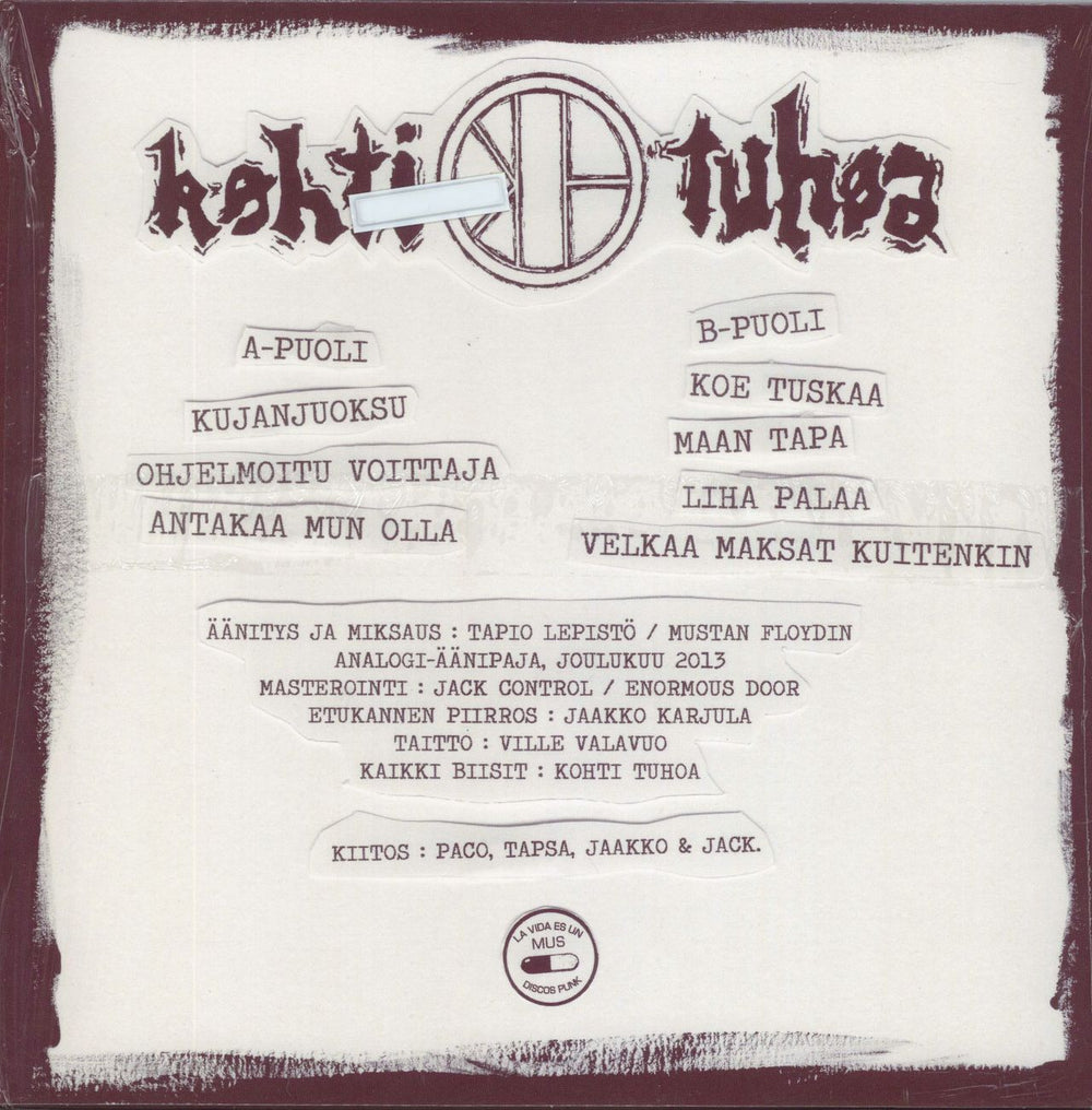 Kohti Tuhoa Kohti Tuhoa UK vinyl LP album (LP record)