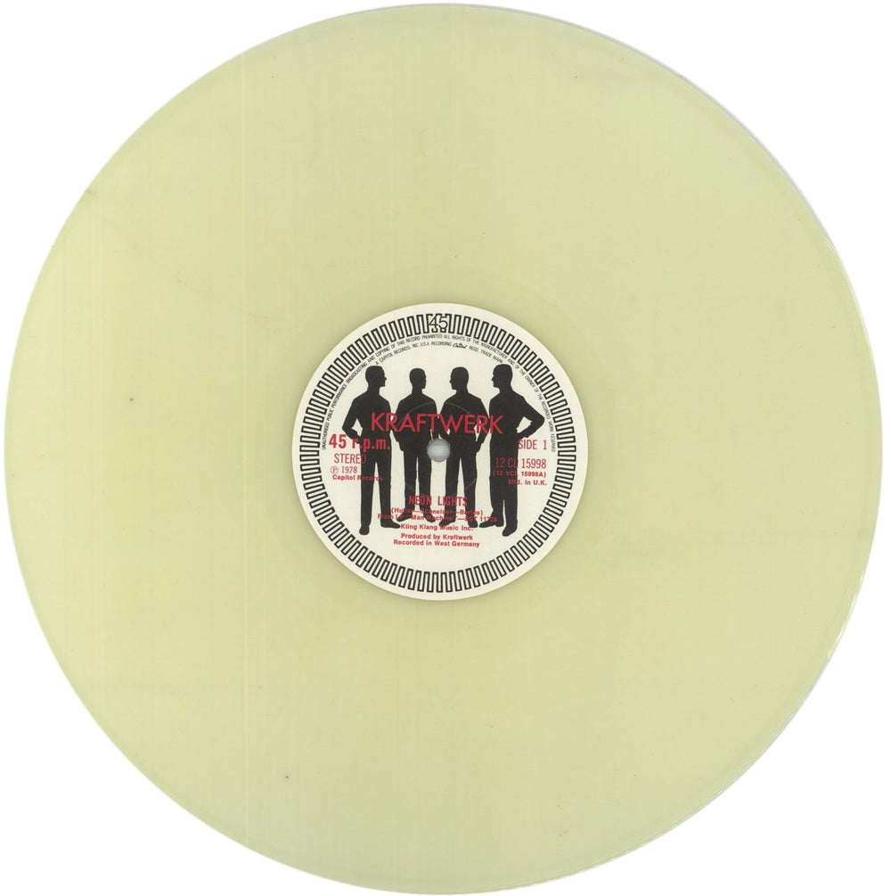 Kraftwerk Neon Lights - Luminous UK 12" vinyl single (12 inch record / Maxi-single) KRA12NE20750