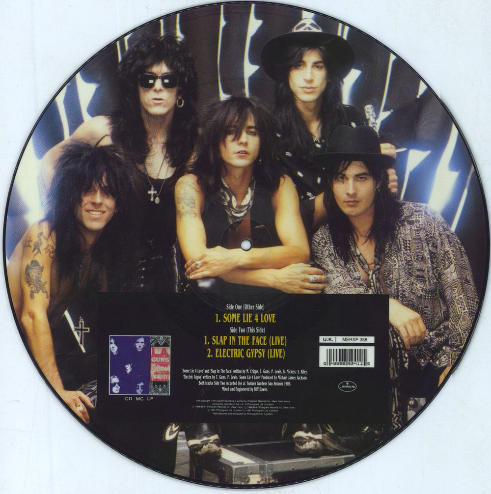 L.A. Guns Some Lie 4 Love - Fully Autographed UK 12" vinyl picture disc (12 inch picture record)