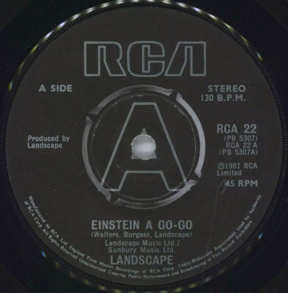 Landscape Einstein A Go-Go UK Promo 7" vinyl single (7 inch record / 45) RCA22