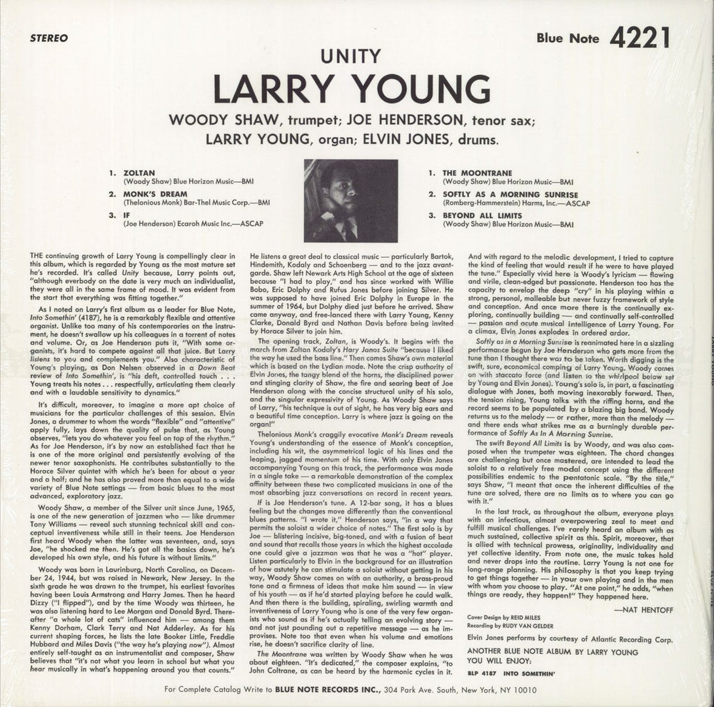 Larry Young Unity US vinyl LP album (LP record)