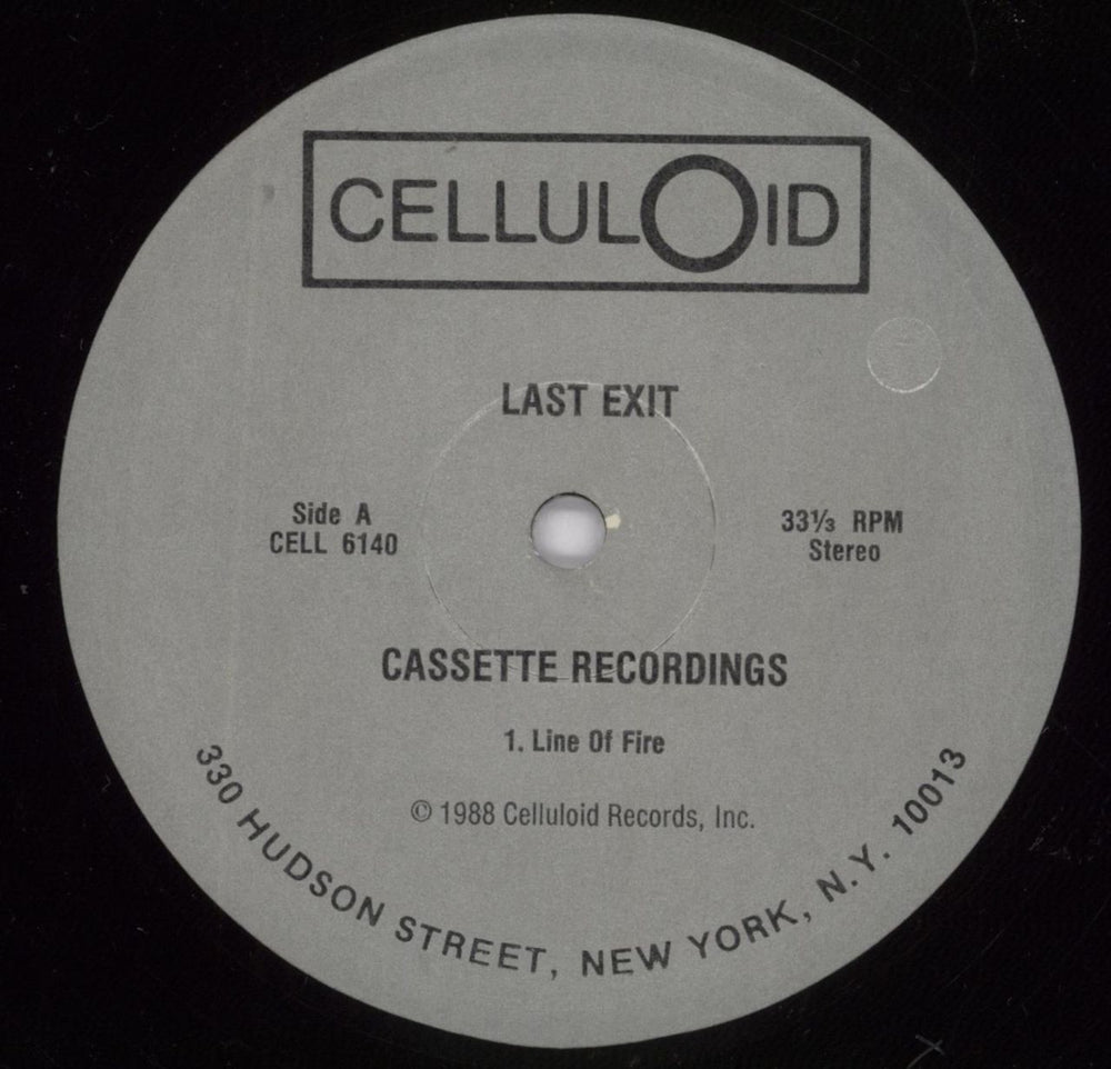Last Exit (Jazz) Cassette Recordings 87 US vinyl LP album (LP record) LEXLPCA829210