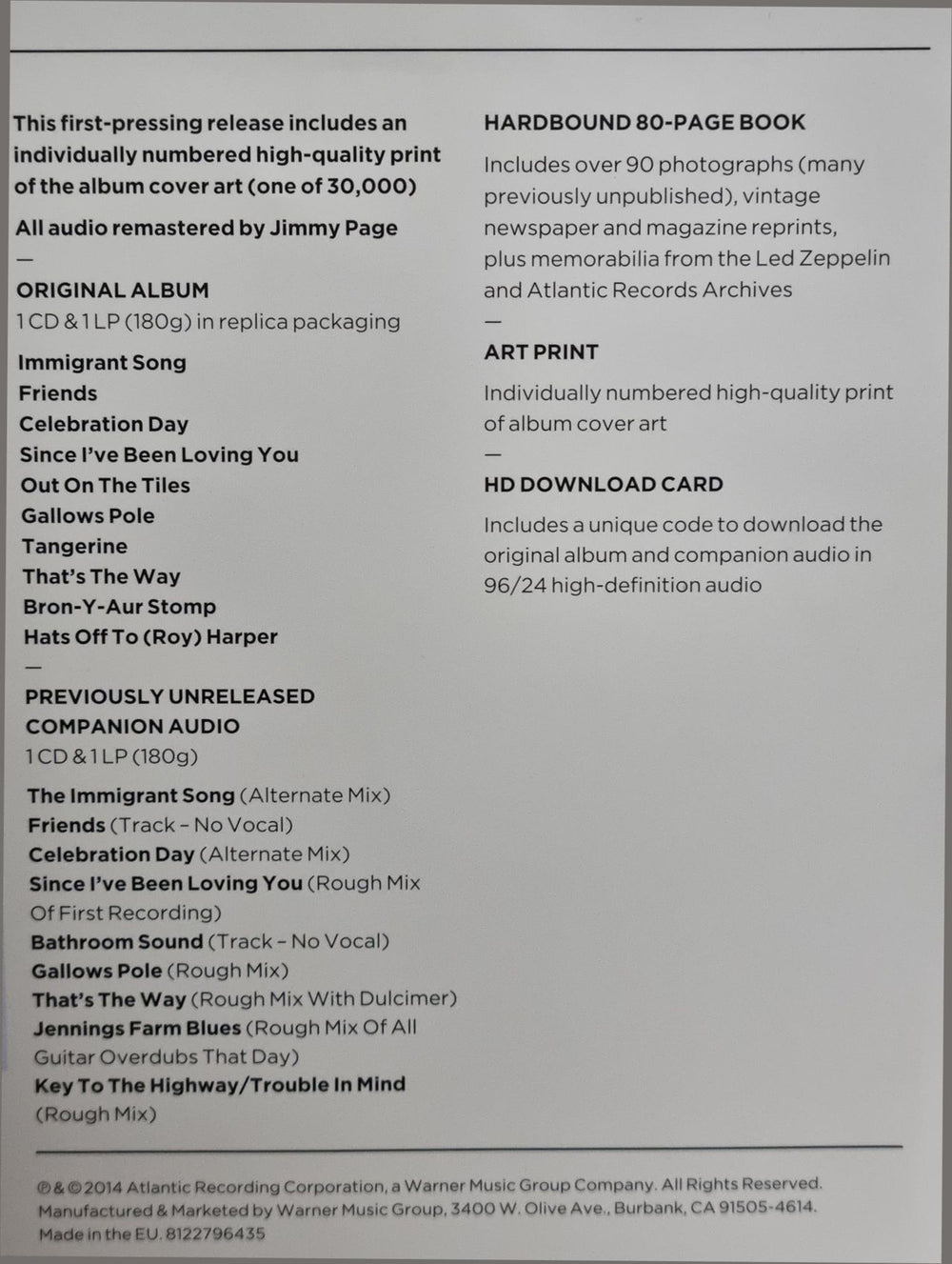 Led Zeppelin Led Zeppelin III Super Deluxe - Numbered - EX UK Vinyl Box Set 081227964351