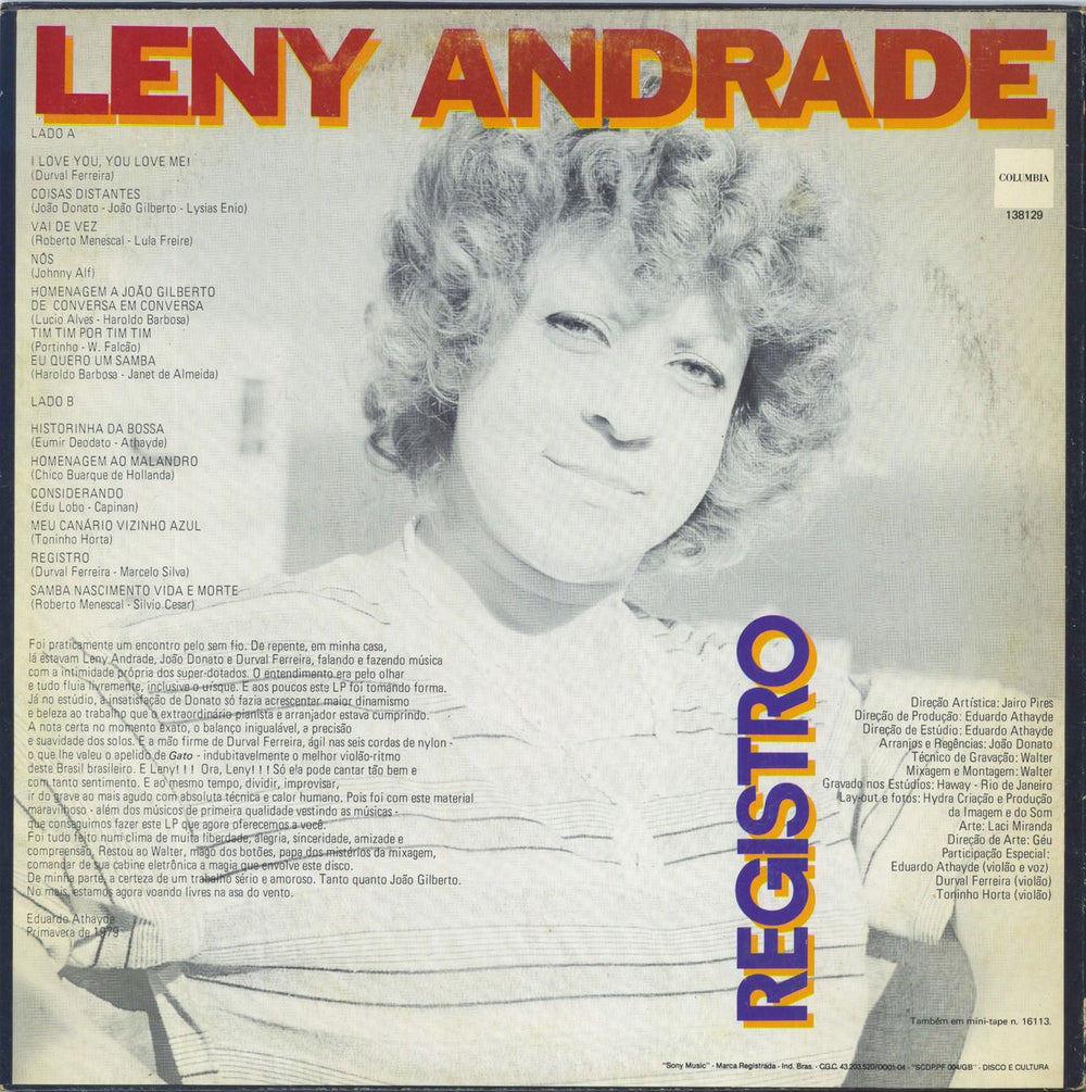 Leny Andrade Registro Brazilian vinyl LP album (LP record)