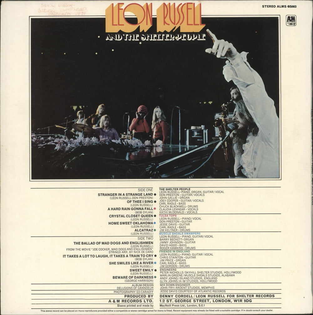 Leon Russell Leon Russell And The Shelter People UK vinyl LP album (LP record)