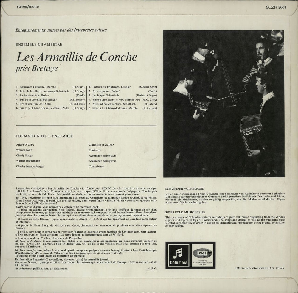 Les Armaillis De Conche Les Armaillis De Conche Près Bretaye Swiss vinyl LP album (LP record) OEVLPLE653972