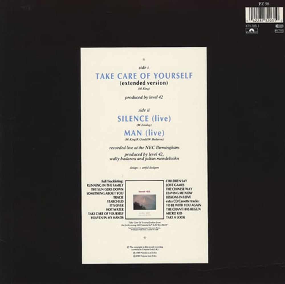 Level 42 Take Care Of Yourself UK 12" vinyl single (12 inch record / Maxi-single) L4212TA65992