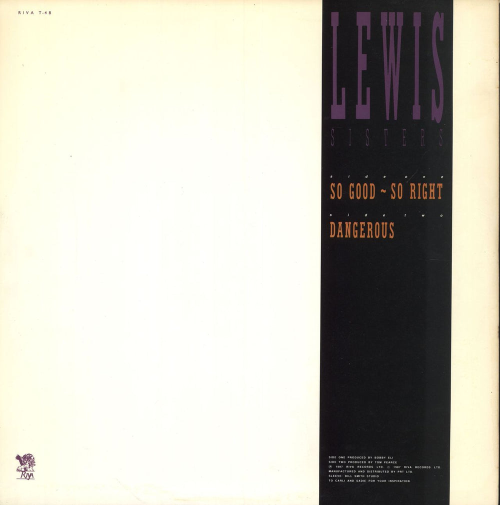 Lewis Sisters So Good-So Right UK 12" vinyl single (12 inch record / Maxi-single)