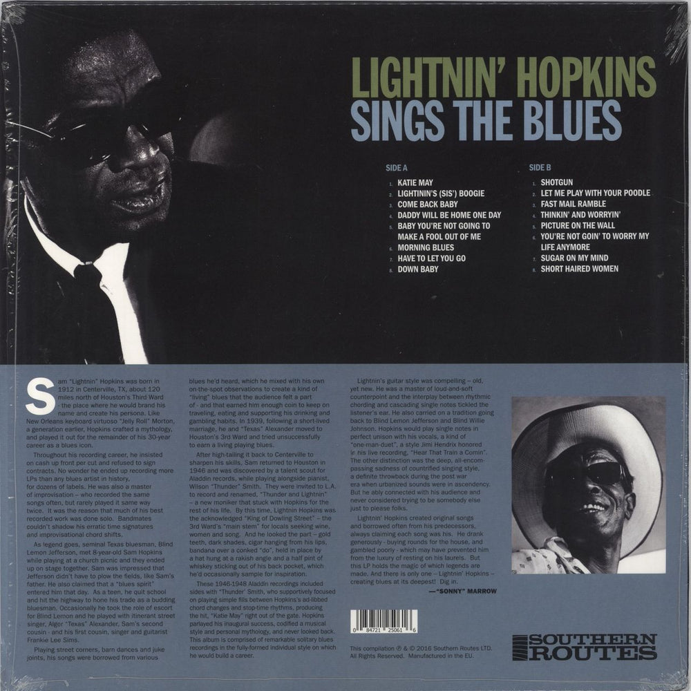 Lightnin' Hopkins Sings The Blues UK vinyl LP album (LP record)