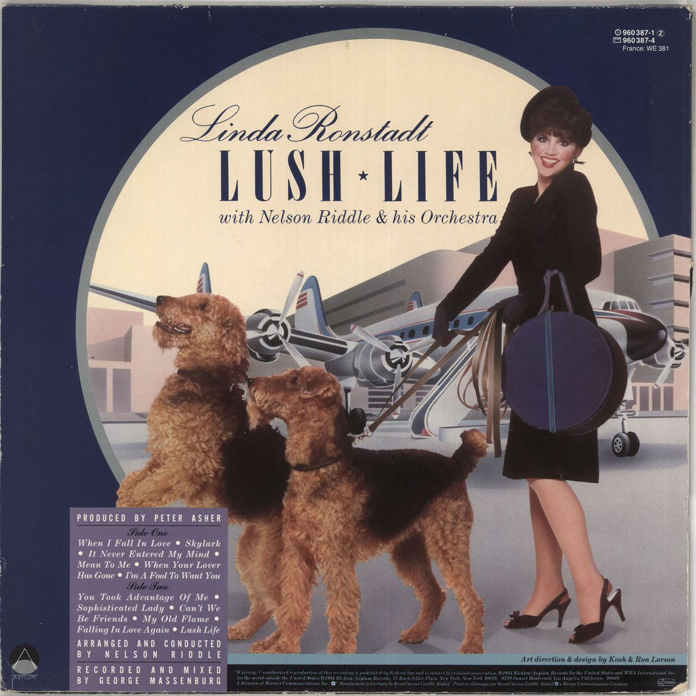 Linda Ronstadt Lush Life German vinyl LP album (LP record)