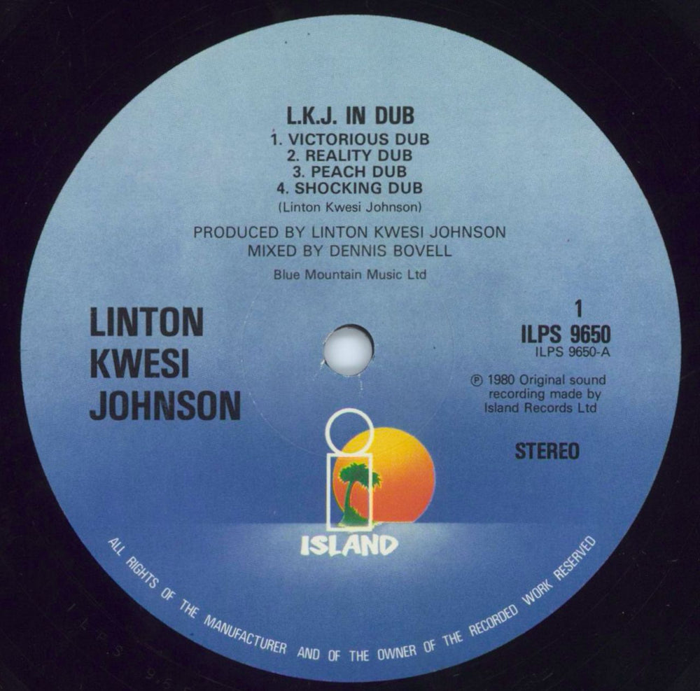 Linton Kwesi Johnson LKJ In Dub - EX UK vinyl LP album (LP record) LKJLPLK813224