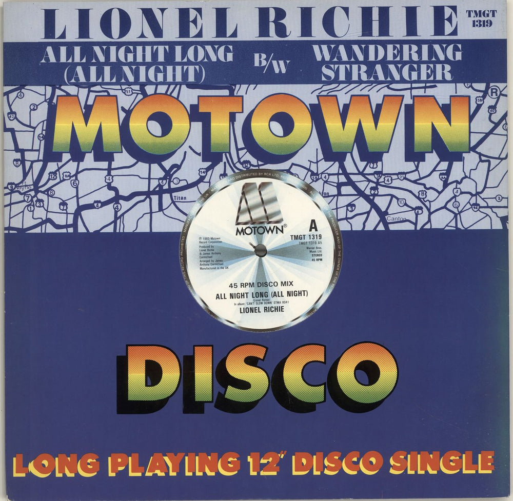 Lionel Richie All Night Long UK 12" vinyl single (12 inch record / Maxi-single) TMGT1319