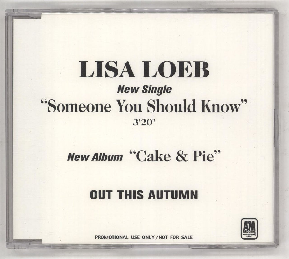 Lisa Loeb Someone You Should Know Japanese Promo CD-R acetate