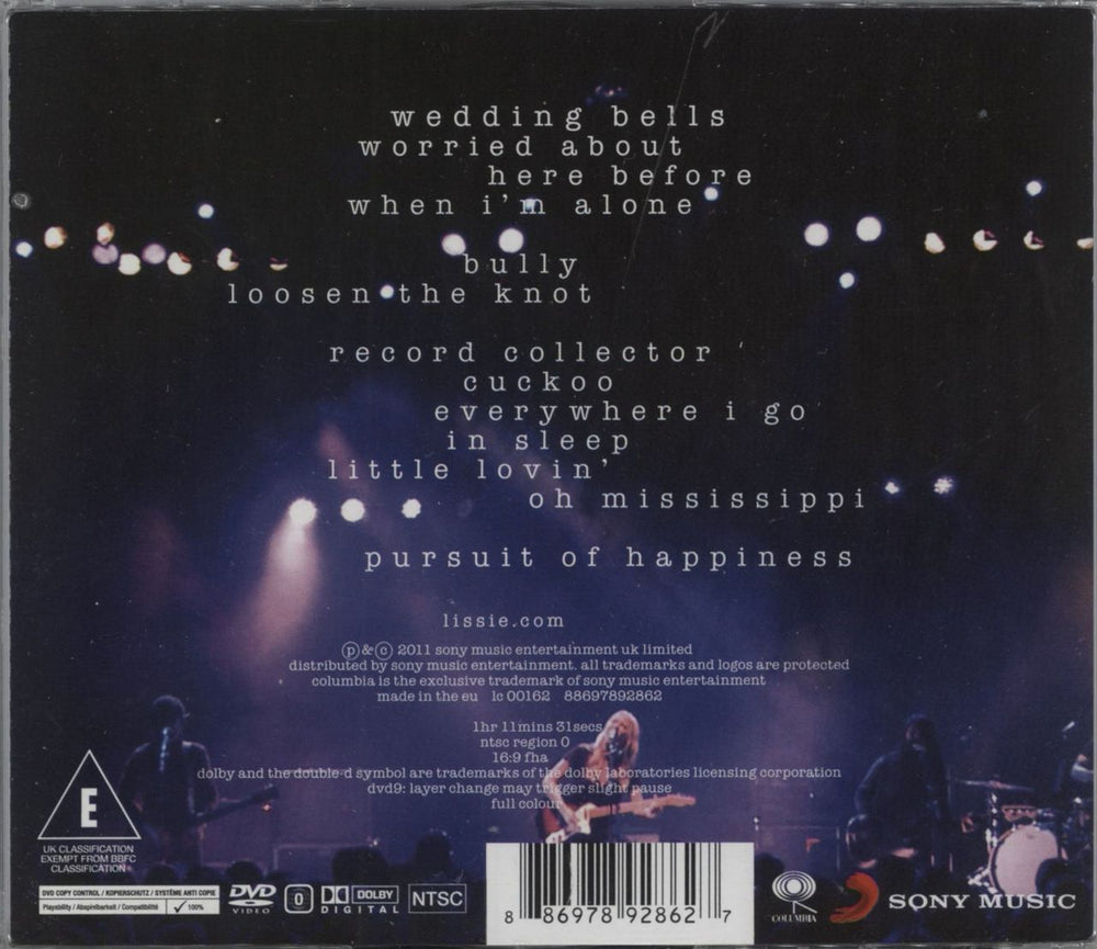 Lissie Live At Shepherd's Bush Empire UK 2-disc CD/DVD set