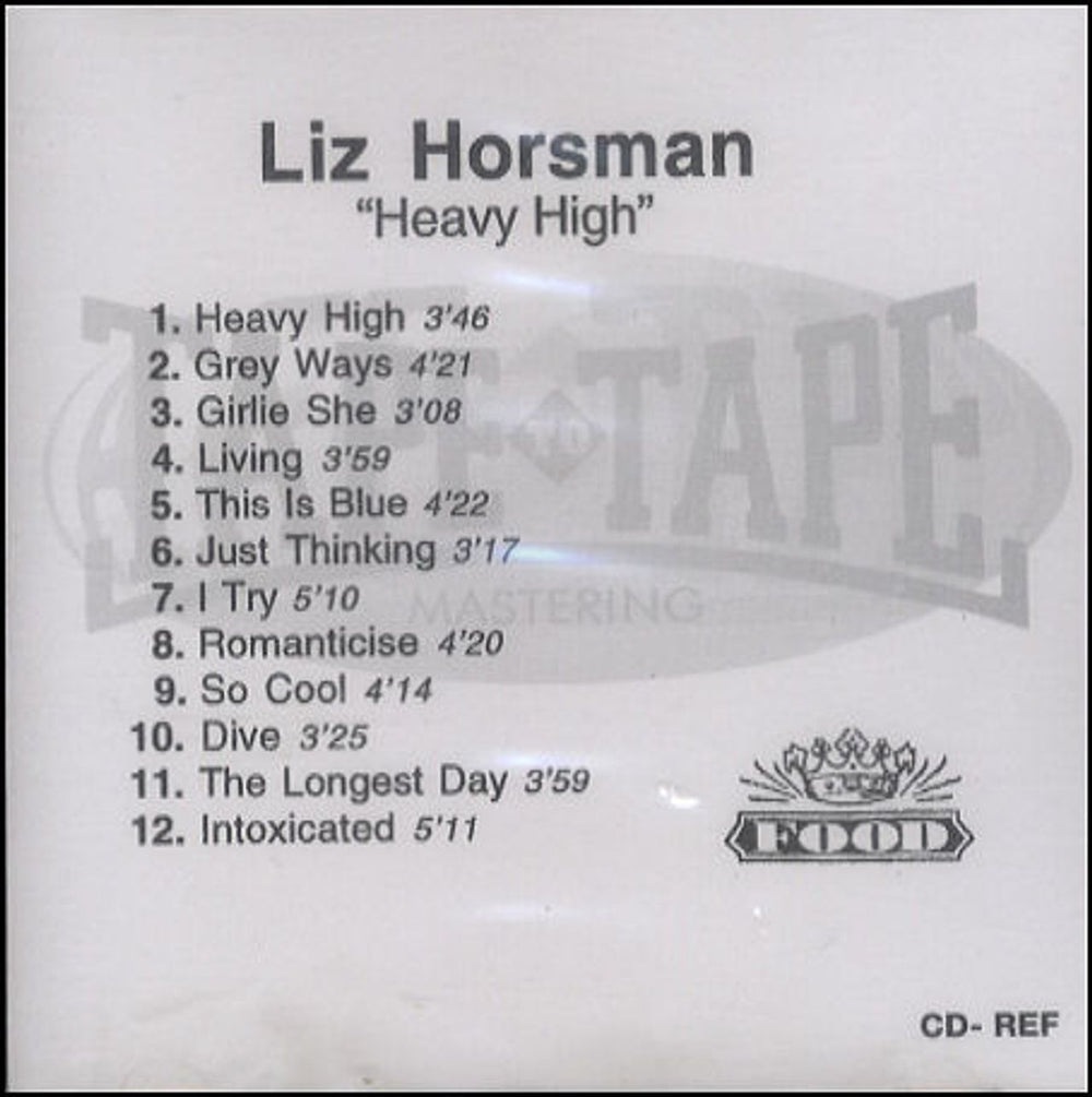 Liz Horsman Heavy High UK Promo CD-R acetate CDR