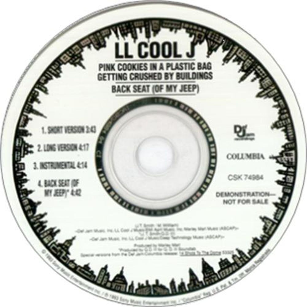 LL Cool J Pink Cookies In A Plastic Bag Getting Crushed By Buildings US Promo CD single (CD5 / 5") CSK74984