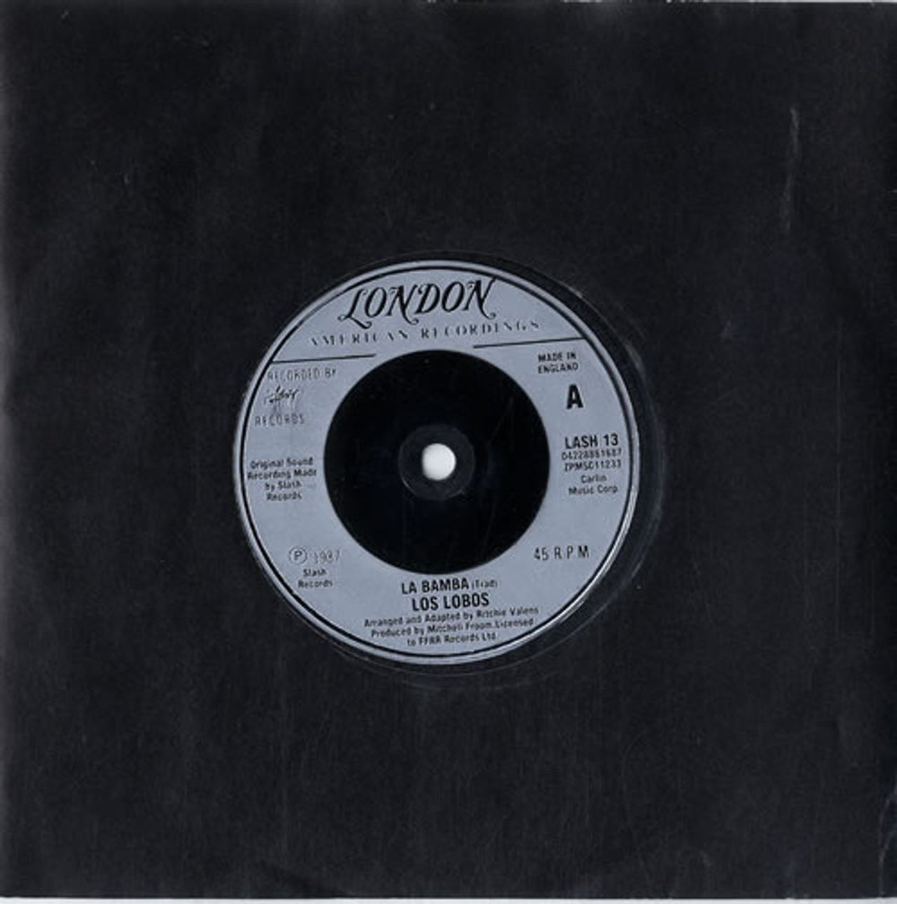 Los Lobos La Bamba UK 7" vinyl single (7 inch record / 45) LASH13