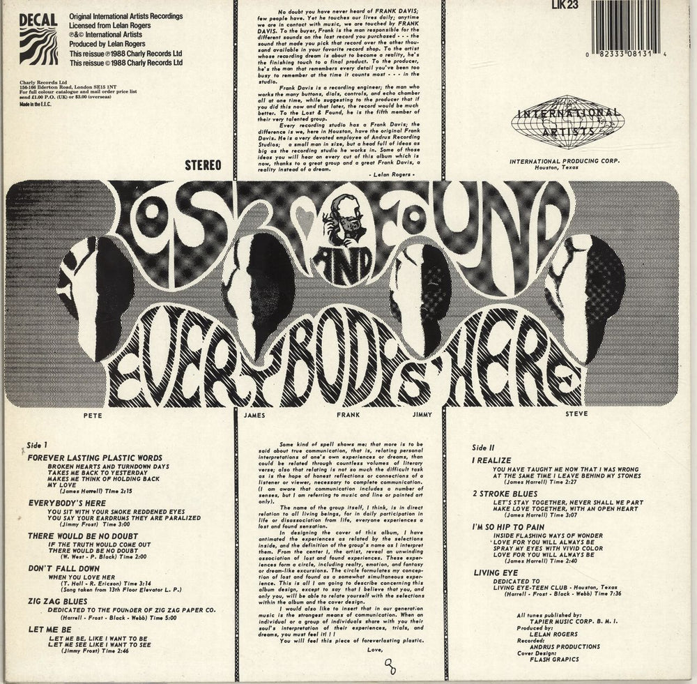 Lost & Found Forever Lasting Plastic Words UK vinyl LP album (LP record) 082333081314