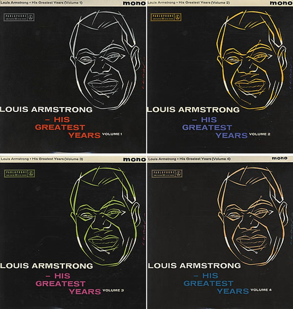 Louis Armstrong Louis Armstrong - His Greatest Years Volume 1 - 4 UK 4-LP vinyl album record set PMC1140/42/46/50