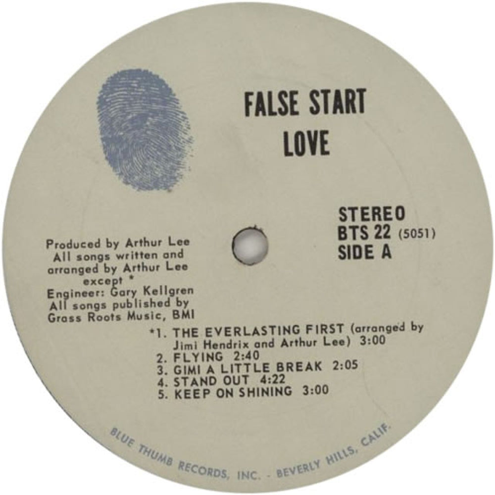 Love False Start - 2nd US vinyl LP album (LP record) LOVLPFA618478