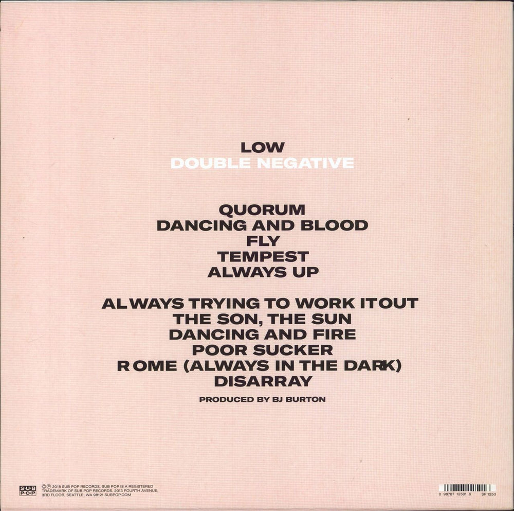 Low Double Negative UK vinyl LP album (LP record) 098787125016
