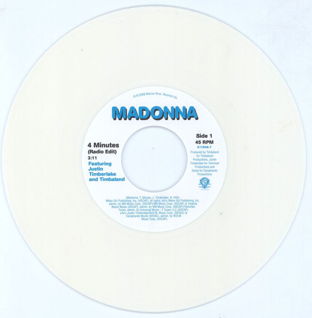 Madonna 4 Minutes / Give It 2 Me US 7" vinyl single (7 inch record / 45) MAD07MI545311