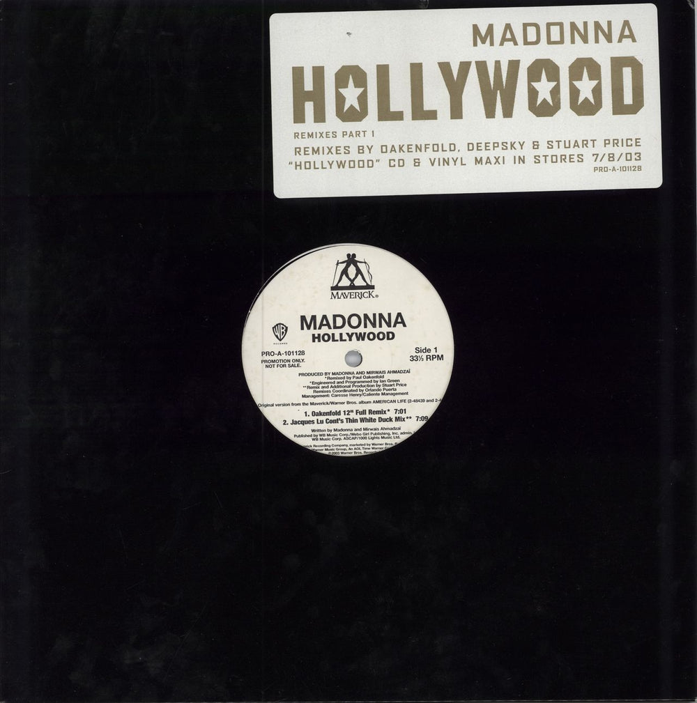 Madonna Hollywood Remixes Part 1 US Promo 12" vinyl single (12 inch record / Maxi-single) PRO-A-101128