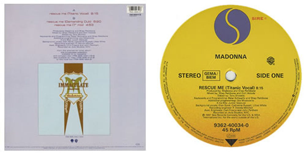 Madonna Rescue Me - Blue Sleeve German 12" vinyl single (12 inch record / Maxi-single) MAD12RE30379