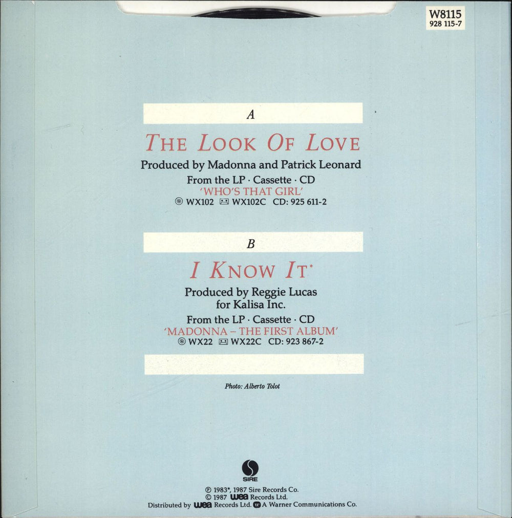 Madonna The Look Of Love - Inj - Card Sleeve UK 7" vinyl single (7 inch record / 45) MAD07TH565655