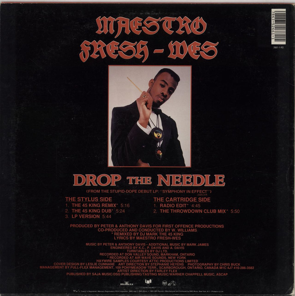 Maestro Fresh-Wes Drop The Needle UK 12" vinyl single (12 inch record / Maxi-single) 078635266115