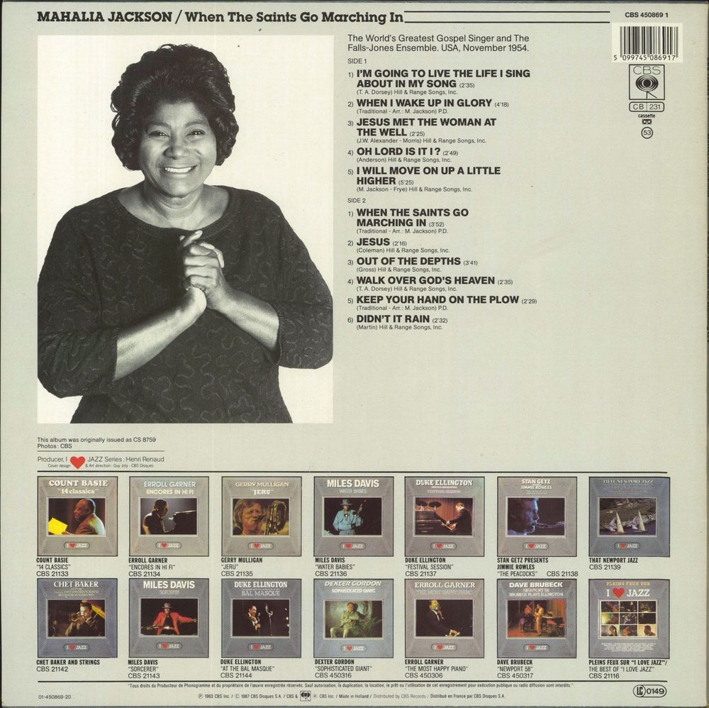 Mahalia Jackson When The Saints Go Marching In Dutch vinyl LP album (LP record)