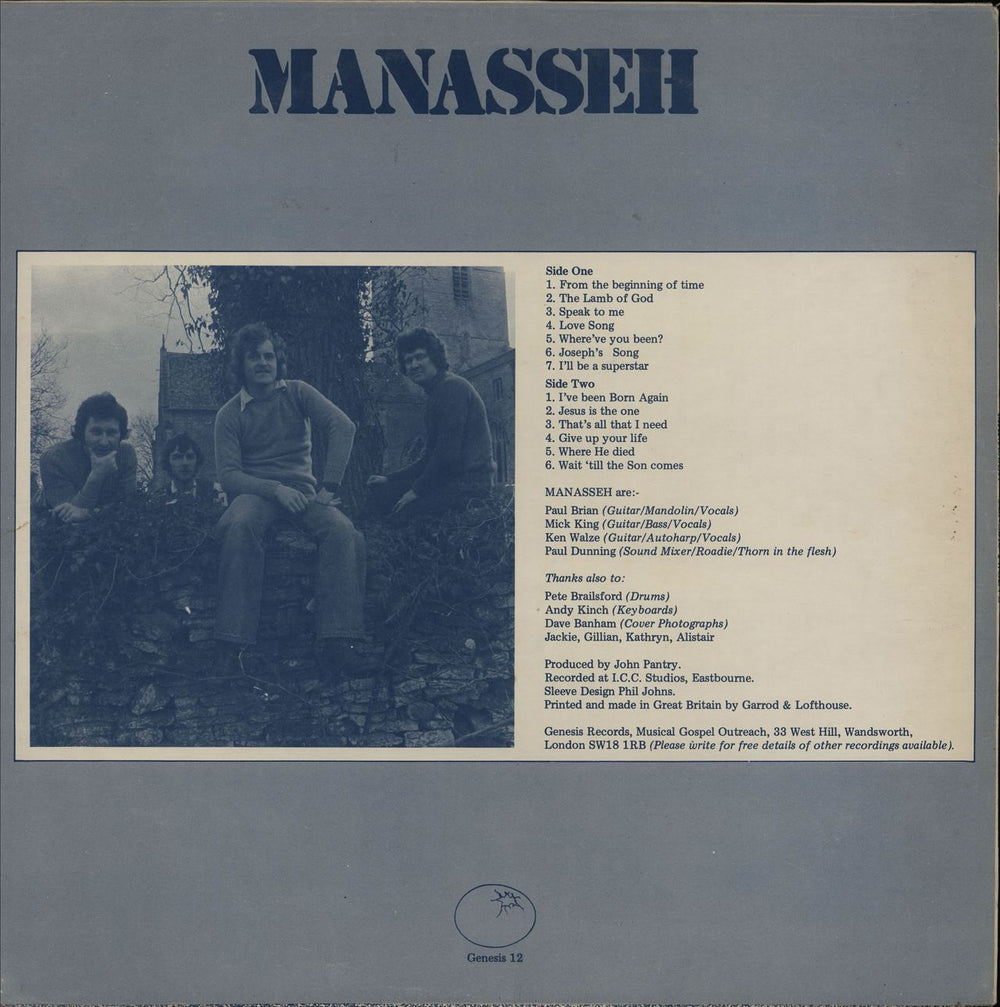 Manasseh Manasseh UK vinyl LP album (LP record)