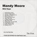 Mandy Moore Wild Hope US Promo CD-R acetate CDR ACETATE