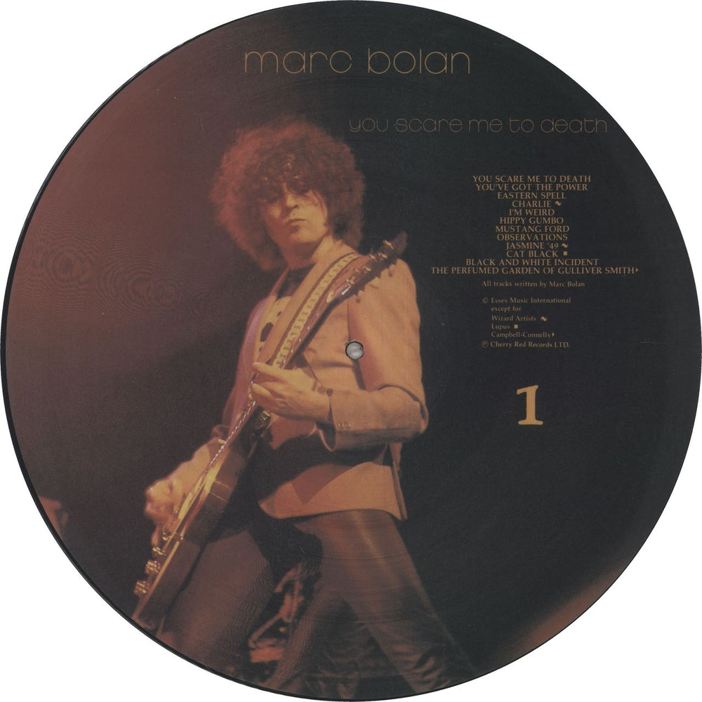 Marc Bolan You Scare Me To Death UK picture disc LP (vinyl picture disc album) PERED20