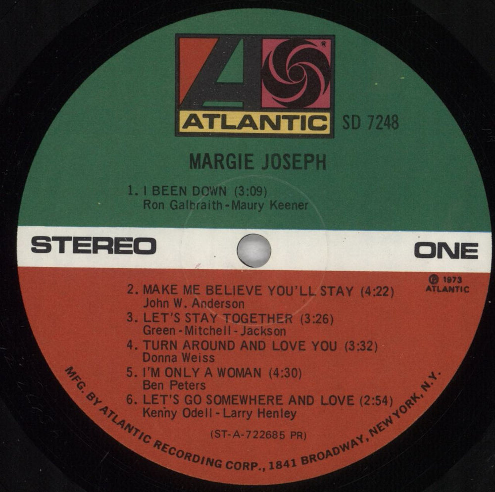 Margie Joseph Margie Joseph US vinyl LP album (LP record) M3JLPMA825939