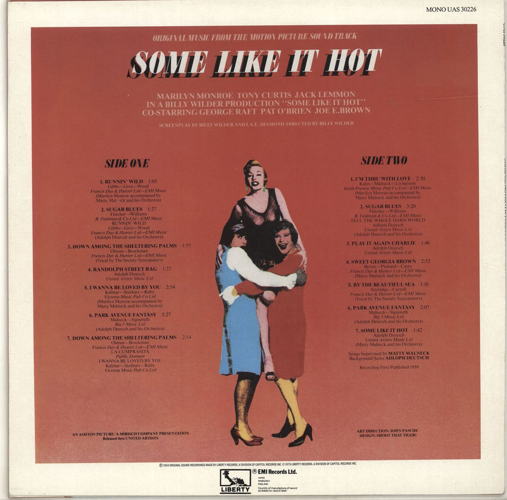 Marilyn Monroe Some Like It Hot US vinyl LP album (LP record)