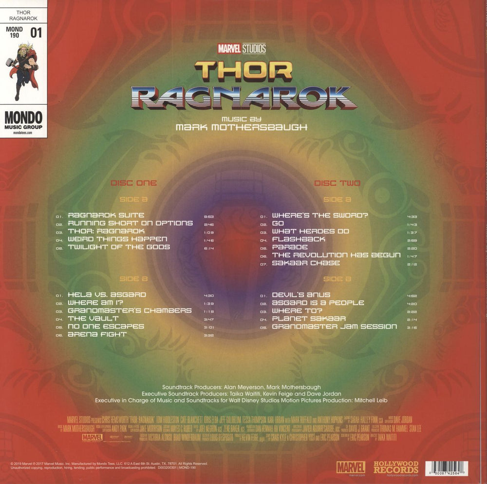 Mark Mothersbaugh Thor: Ragnarok - Green, Yellow, Orange Swirl [Neon Swirl] US 2-LP vinyl record set (Double LP Album) 050087425647